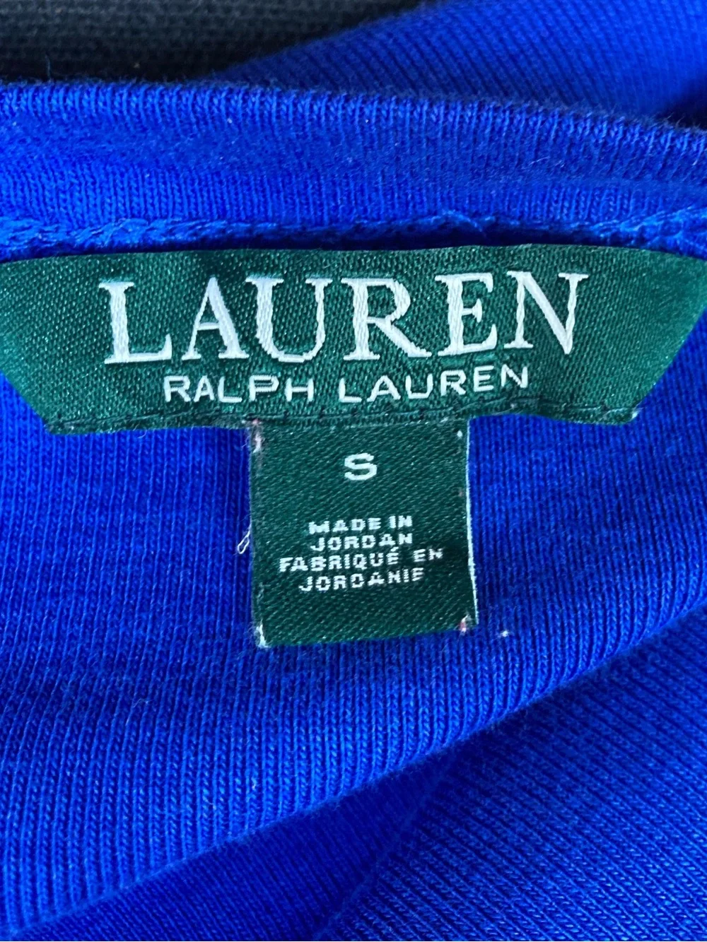 Lauren Ralph Lauren Preppy Royal Blue Cotton Knit 1/4 Sleeve Top - Picture 6 of 7